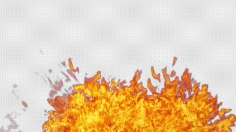 Close-up of the blazing fire scene in real and realistic colors Isolated Stock Footage 241703226