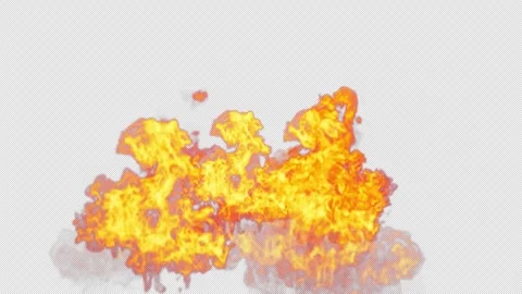 Close-up of the blazing fire scene in real and realistic colors Isolated Stock Footage 241704120
