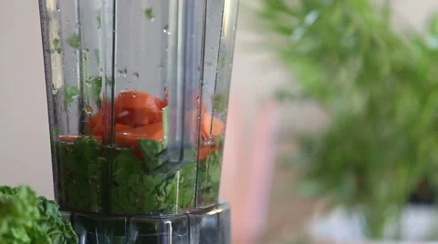 Close-up of blending vegetables Stock Footage 59541621
