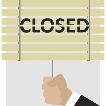 Close the blinds. End of work Stock Illustration