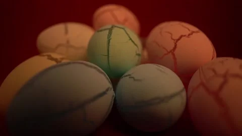 Close up of blinking Easter egg shaped lights Stock Footage 150403486