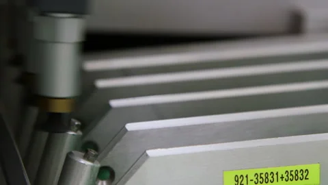Close-Up of Blister Packs Moving Through an Automated Pharmaceutical Production Stock Footage 340321084