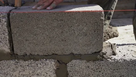 Close-up of the block by construction level Stock Footage 321747948