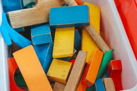 Close up of block game Stock Photos