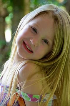 Close-up of blonde child Stock Photos