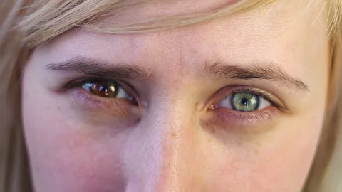 Close-up of a blonde with hyperchromic eyes 動画素材 73990294