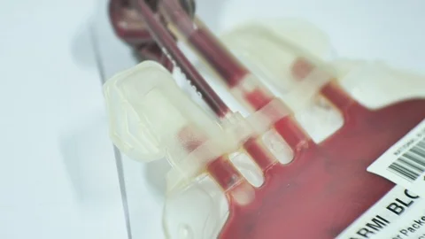 Close up blood bag. Stock Footage 108364794