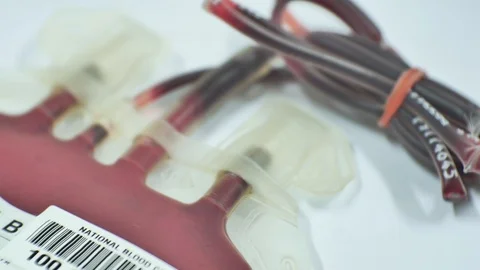 Close up blood bag. Stock Footage 108364819