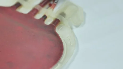 Close up blood bag. Stock Footage 108367838