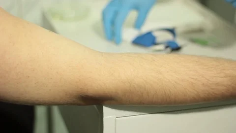 Close up of a blood sample from a vein Stock Footage 71180196