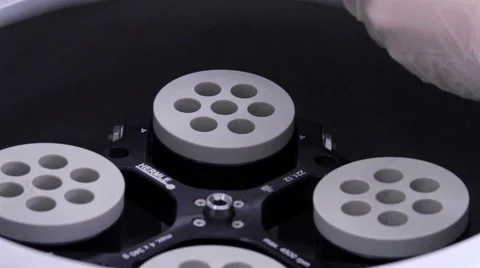 CLOSE UP. Blood test tubes in a rack. Stock Footage 45810441