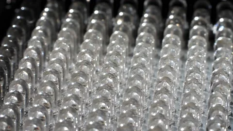 Close-up of blown LED bulbs in circular motion Stock Footage 217377636