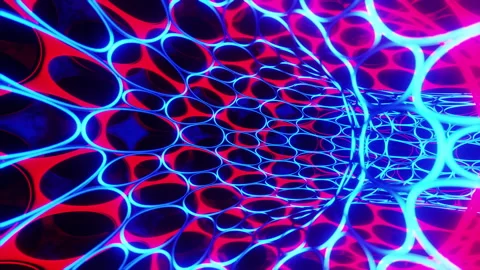 Close-up of blue and pink circles. Looped animation Stock Footage 220506810