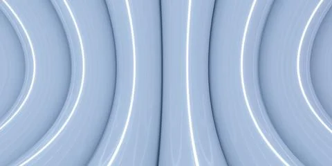 Close Up of Blue and White Background with curved lines 3d render illustration Stock Illustration