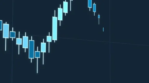Close up blue candle stick chart Stock Footage 296131552