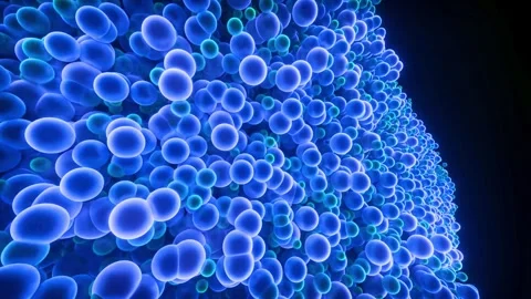 Close up blue cells moving animation concept design footage background Stock Footage 327524062