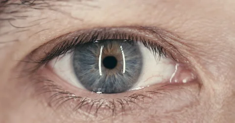 Close up blue eye blink Stock Footage 143652463