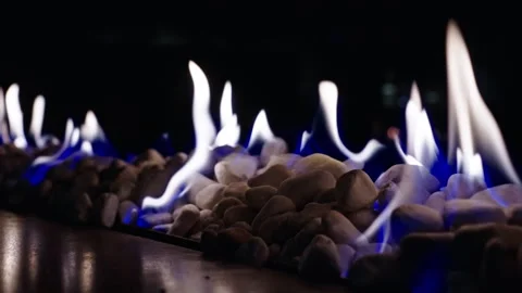 Close up of blue flames Видео 267615505