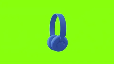 Close up of blue headphone rotation Stock Footage 196608954
