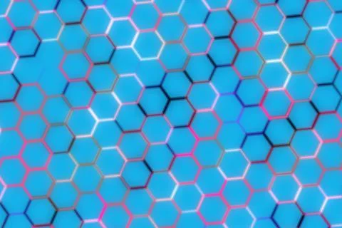 Close-up of blue hexagonal honeycomb pattern Stock Photos