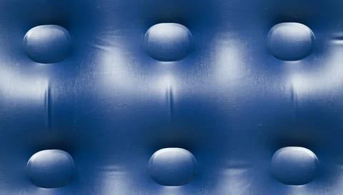 Close up of a blue inflatable mattress surface with a patterned button struct Stock Photos