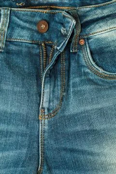 Close up blue jeans zip Stock Photos