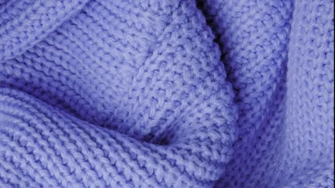 Close up blue knitted wool texture, background Stock Footage 125288930