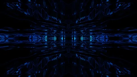 Close up of a blue light shining through a dark background Stock Footage 296813835