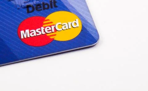 Close-up of a blue MasterCard debit Stock Photos