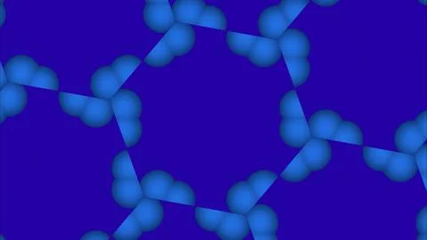 Close-up of blue molecular structure. Scientific model of chemical compounds. Stock Illustration