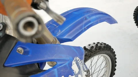 Close up  blue motorcycle Stockbeeldmateriaal 166559647