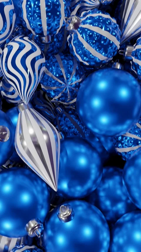 Close-up of blue New Year balls on a New Year background. Stock Footage 255963701