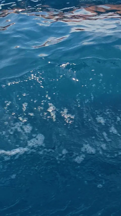 Close-up Of Blue Ocean Water With Bubbles Stock Footage 339377908