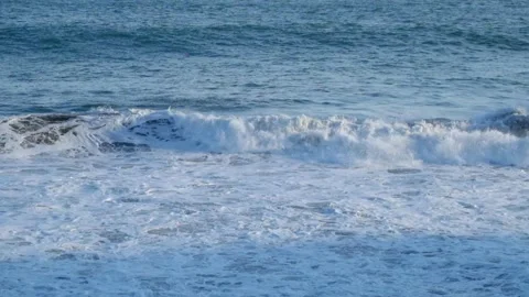 Close up of blue ocean waves motion Stock Footage 319805833