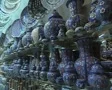 Close up of blue pottery in shop SD Footage