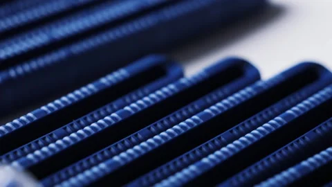 Close-up of blue razors, sharp blades of razors. Stock Footage 309797518