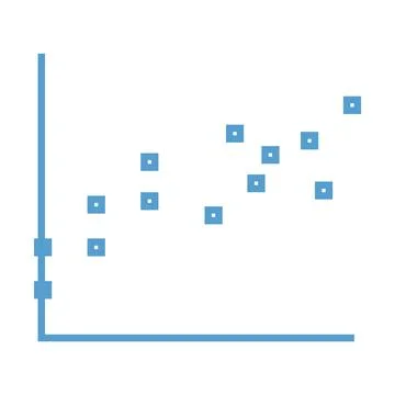 Close-up of blue scatter graph Stock Illustration