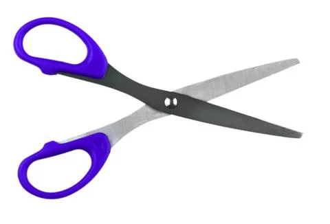 Close up of Blue Scissors isolated on a white background 写真素材