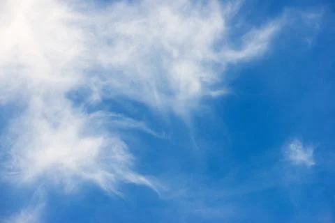 Close-up of blue sky with clouds in Spain. Fotos de archivo