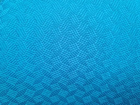 Close Up Blue Textile Surface Showing Repeating Woven Design 스톡 사진
