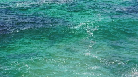 Close up blue water surface at deep ocean Stock Footage 93500427