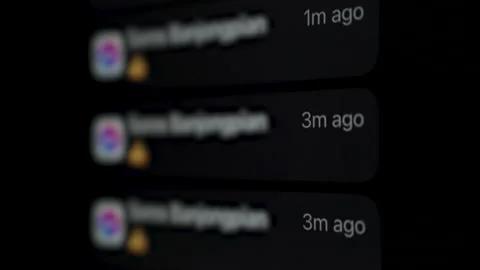 Close up, Blurred, Icon, text message notification on lock screen. Stock Footage 181539474