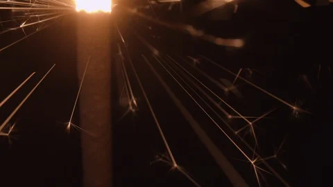 Close-up of blurry light sparklers Stock Footage 124071925