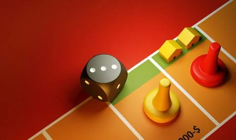 Close up boardgame. 3d illustration Stock Photos