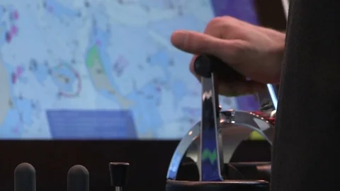 Close up on boat captain pushing the throttle Stock-Footage 81449795