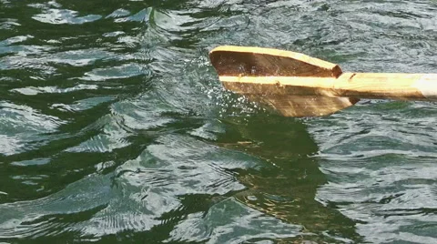 Close up on a boat paddle Stock Footage 42015341