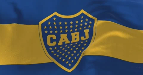 Close-up of Boca Juniors flag waving in the wind Stock-Footage 247266501