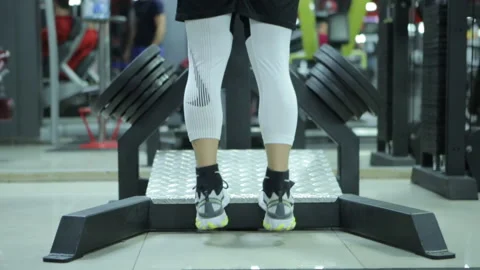 Close Up of bodybuilder leg workout Stock Footage 143121542