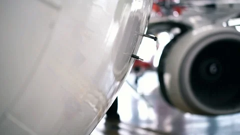Close-up of Boeing 737 engine turbine 動画素材 102617435