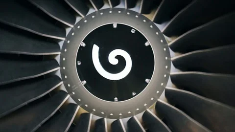 Close-up of Boeing 737 engine turbine Stock Footage 102617602